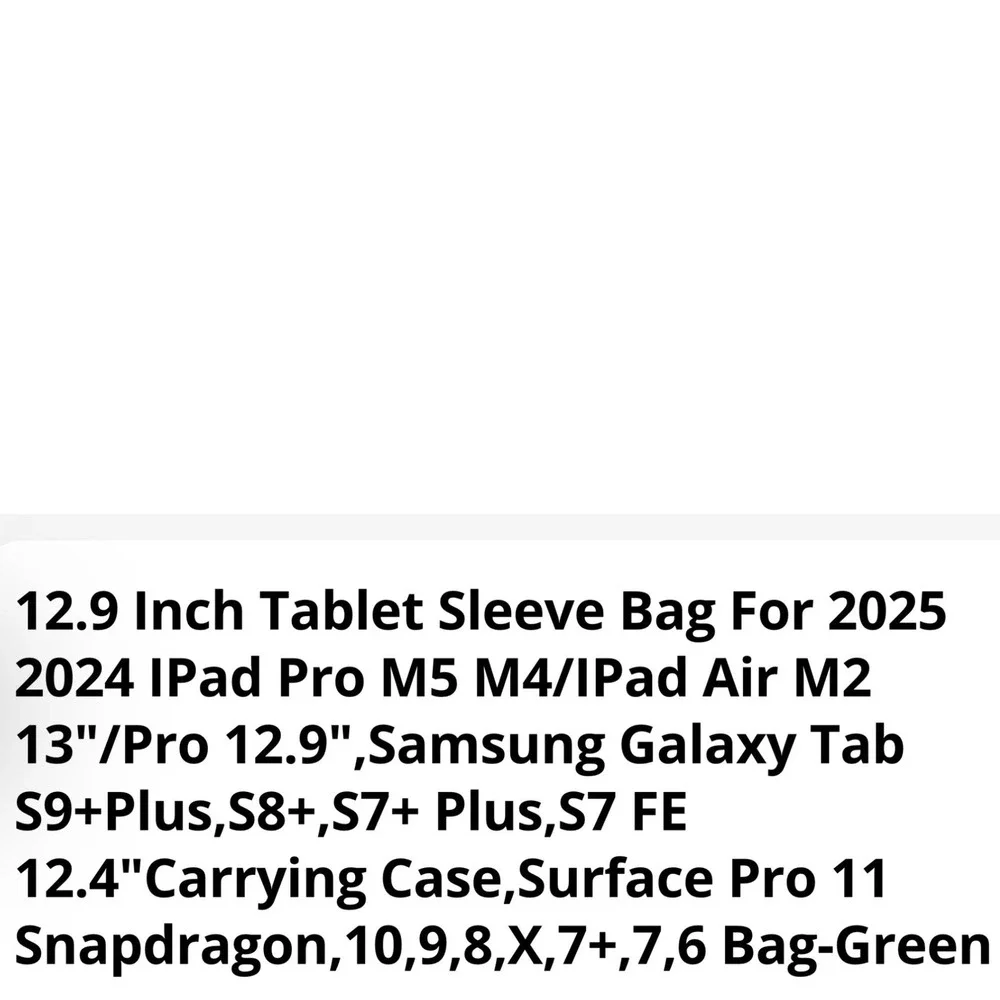 12.9 Inch Tablet Sleeve Bag Case Sage Green for iPad Pro‎ Air Samsung Galaxy Tab